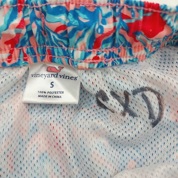 Vineyard Vines Swim Shorts Trunks Mens Small Blue Mesh Sea Horses Print Beach - Picture 12 of 12